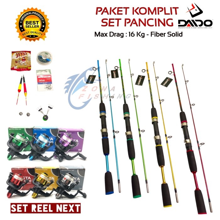Set Pancing Laut Joran Sambung Daido Japan Style 16Kg PAKET KOMPLIT - SET NEXT COSTA, 150 Cm Daido J