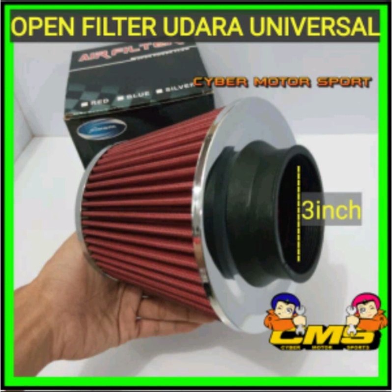 Open Filter Racing universal. Filter udara mobil Racing. Air filter  mesin mobil. filter udara terbu