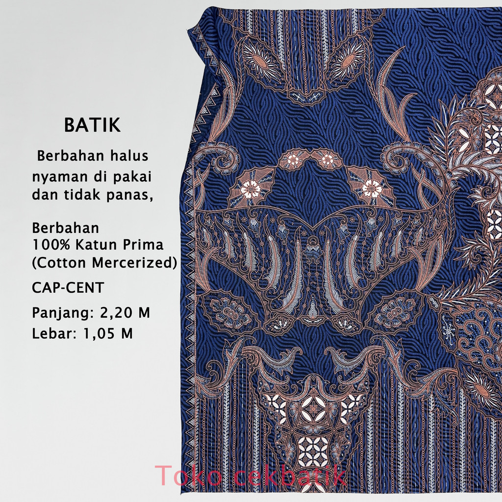 kain batik - Motif Batik unik Soganan Gradasi Modern (Biru)