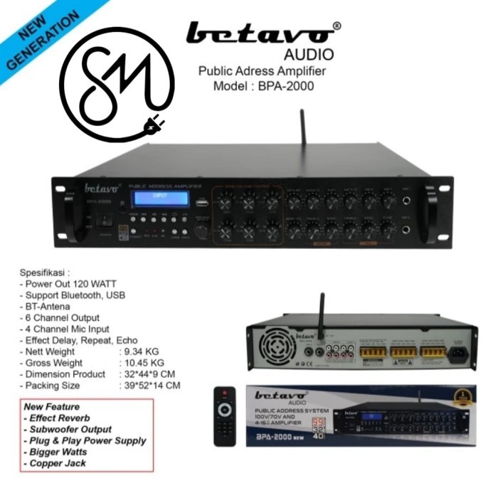 Amplifier Betavo BPA-2000 Ampli masjid mushola Toa 120 w watt BPA2000