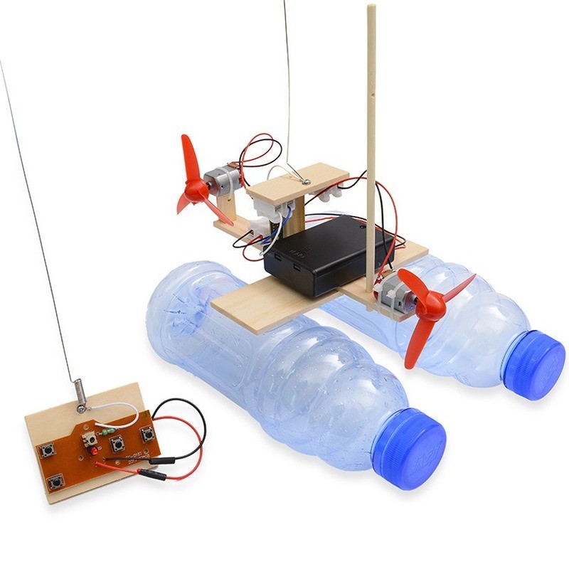

2021 New Technology Small Toys DIY Remote Control Wind Ship Model Scientific Experiment Material Boy Gift Collection