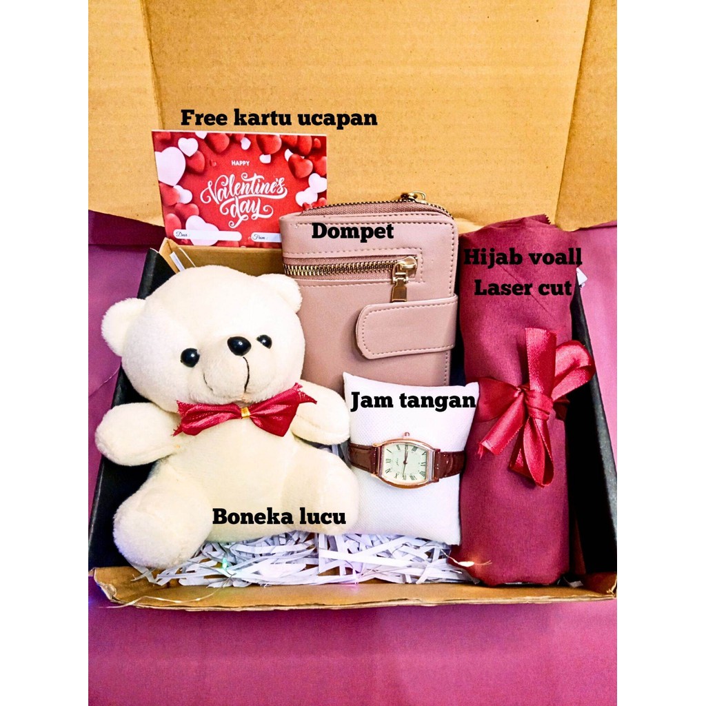 kado cewek jam dompet / hadiah ulang tahun cewek hijab/hampers hijab cewek /giftbox ulang tahun anni