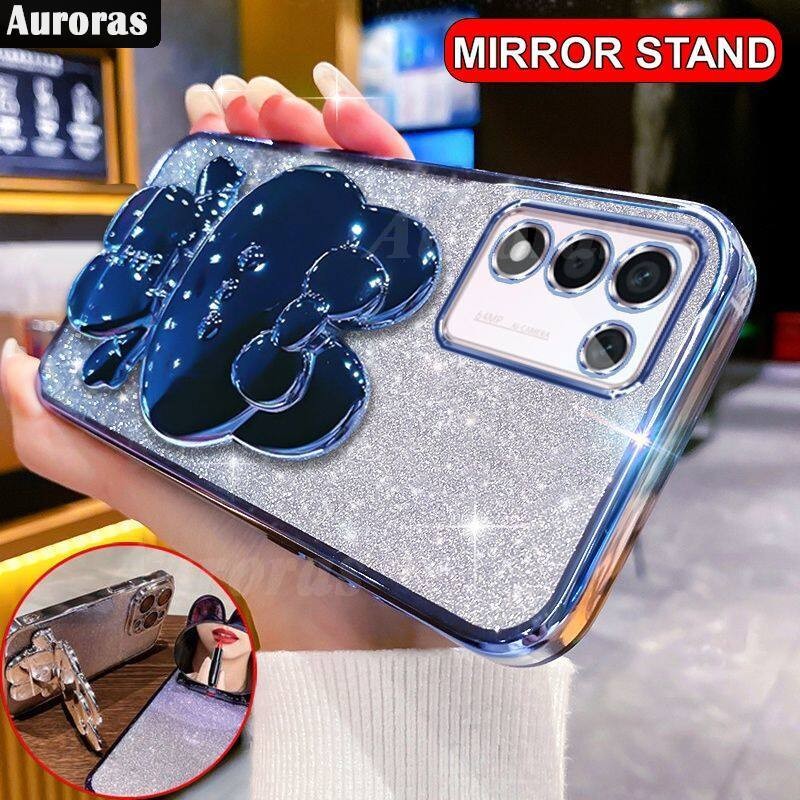 Untuk Samsung Galaxy A03s A03 A03 Core A02s Phone Case rotasi 360 derajat dengan bingkai kelinci 3D 