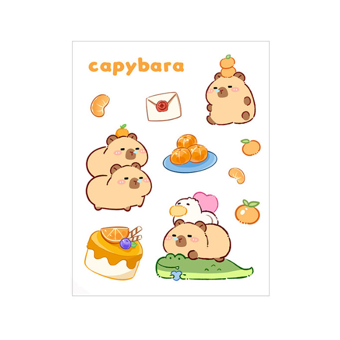 

J2 - Stiker dekorasi girl heart set 12 lbr cute capybara
