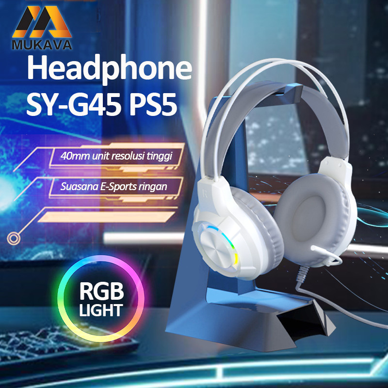 MUKAVA Headset wired headset luminous headset subwoofer sound card gaming laptop desktop computer ga