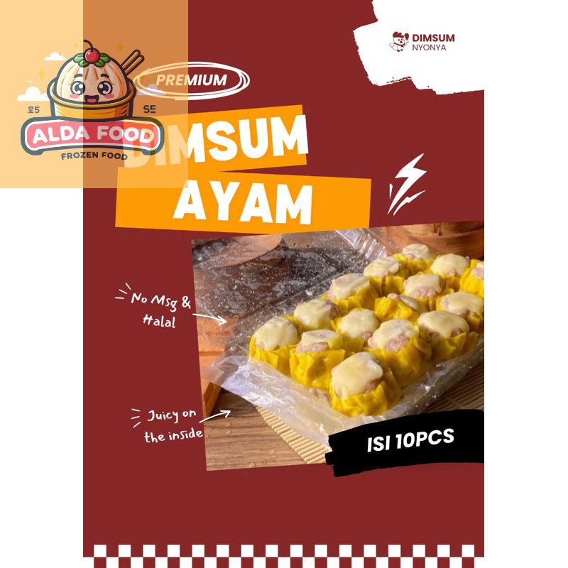 

Aldafood | Dimsum Nyonya | Dimsum Ayam Mozarella Isi 10Pcs | Halal No MSg Free Saos