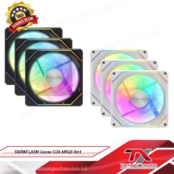 DARKFLASH Gauss G24 ARGB Triple Pack Fan | Magnetic Splicing ARGB Fan| Fan ARGB 3Pack