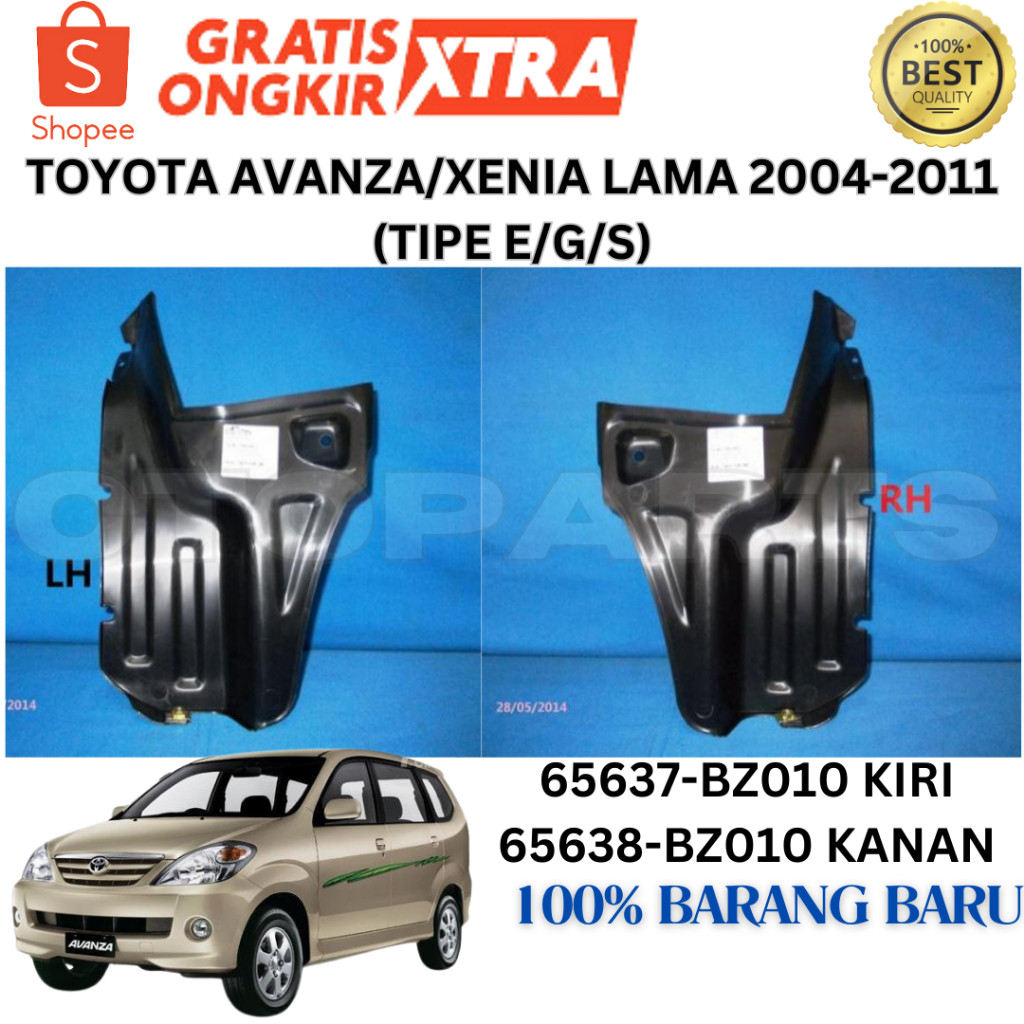 INNER LINER FENDER PELINDUNG SPAKBOR RODA BELAKANG AVANZA XENIA VVTI S 2004 2005 2006 2007 2008 2009