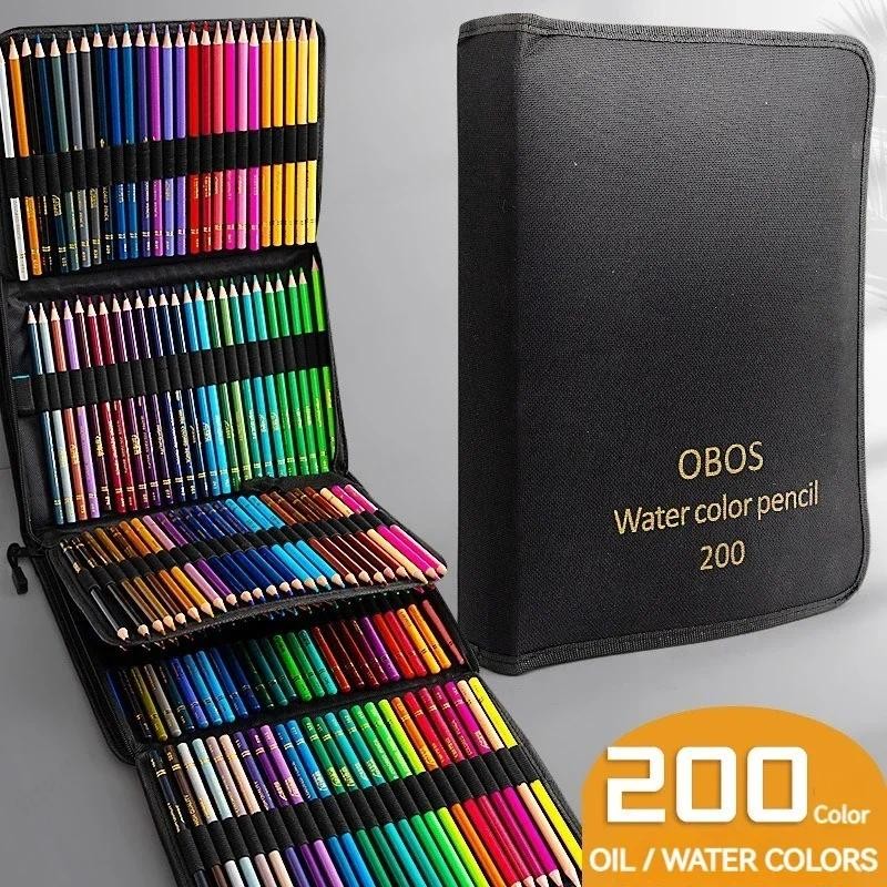

200/120/72/48 Colored Pencils Oil / Watercolor Color Pencils with Cloth Bag For Professional Drawing Sketching Art Supplies