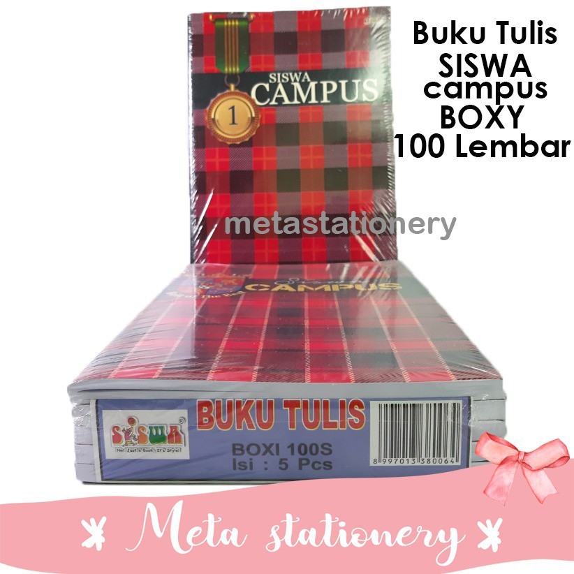 

JAMIN MURAH !!!Buku Tulis Siswa Campus / Boxy 100 Lembar ( 1 pack )(BISA LANGSUNG ORDER)
