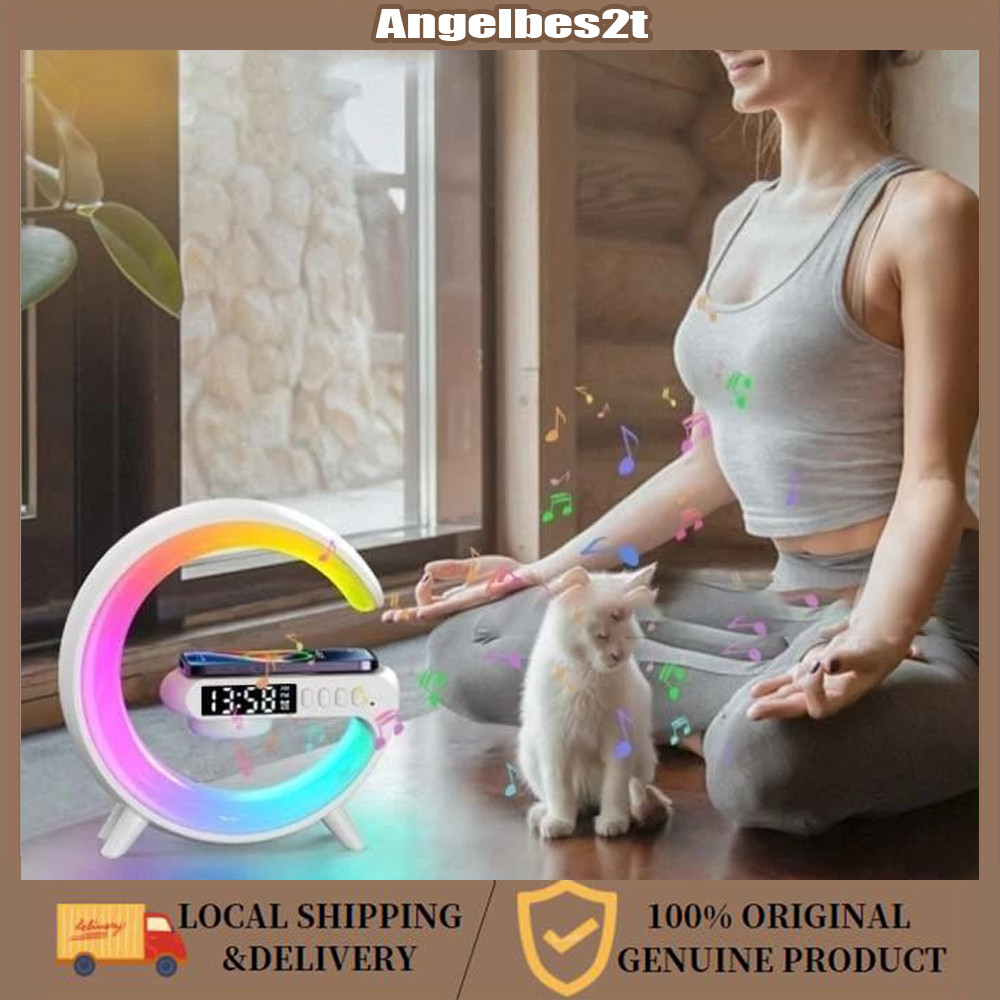 Lampu Speaker Bluetooth Kuat - Multifungsi Wireless Charging + LED RGB, Cocok untuk Kamar Tidur, Kan