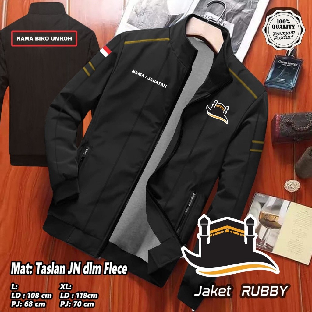 TERBARUUU  JAKET WINTER RUBBY BIRO UMROH / JAKET CUSTOM  SABLON BIRO UMROH / BISA REQUEST SABLON NAM