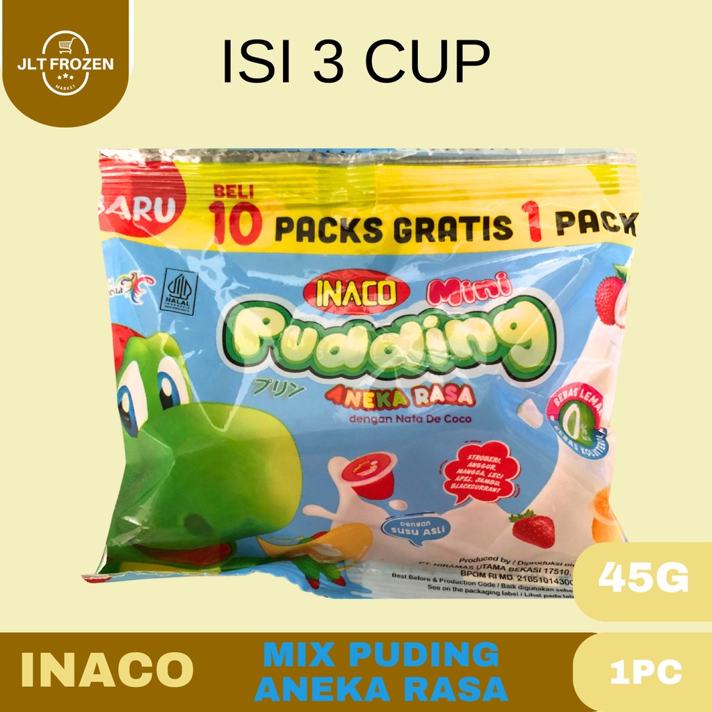 

Inaco Mini Pudding Mix 1pc / 45g isi 3pc / Inaco Mini Pudding Mix / 3 Varian rasa