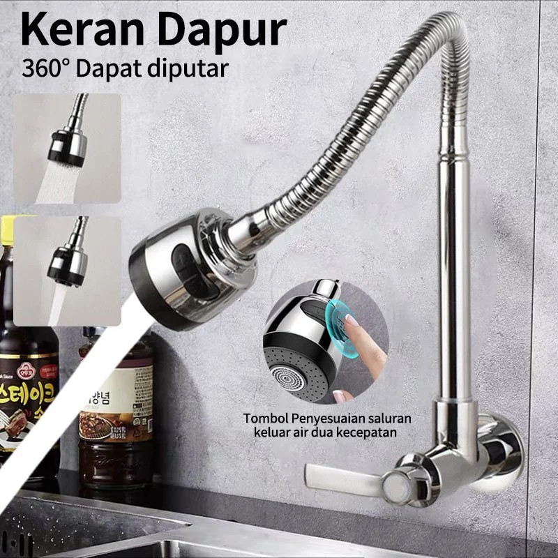 AMZ ZAYA Kran Air Angsa Fleksibel Stainless - Keran Wastafel Dapur dan Kamar MandiSBJA