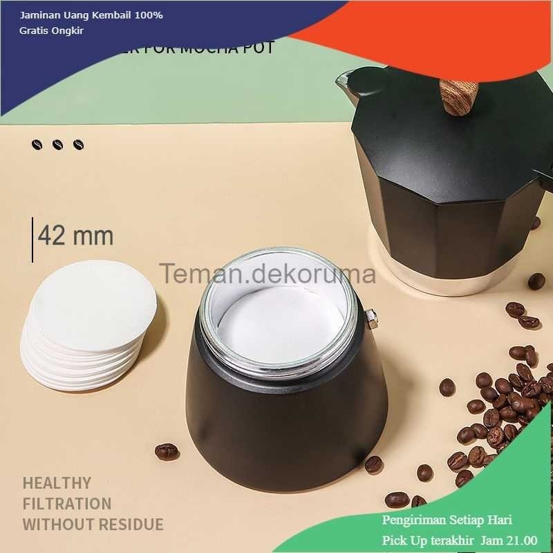 TD - CTM One Two Cups Kertas Saringan Kopi Coffee Filter Paper Moka Pot 100 PCS - OJ-1