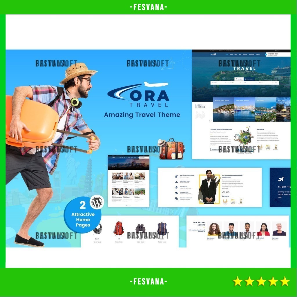 WORDPRESS THEME ORA | TRAVEL, TOUR BOOKING   D5138 TEMA TEMPLATE WEB BY FESVANA ORIGINAL