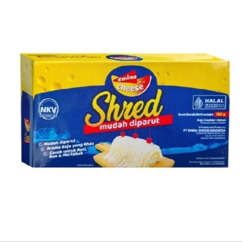 

Unicorn - Emina Cheese Shred Premium Keju Emina Mudah Diparut 160gr