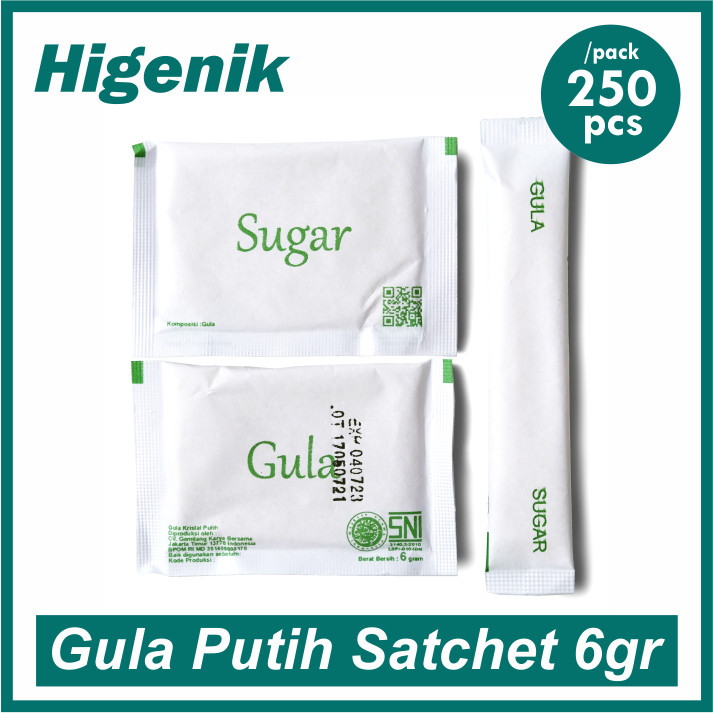 

NEW Gula Putih Sachet 6 Gram / White Sugar / Gula Saset Hotel / Sachet Kotak Stick