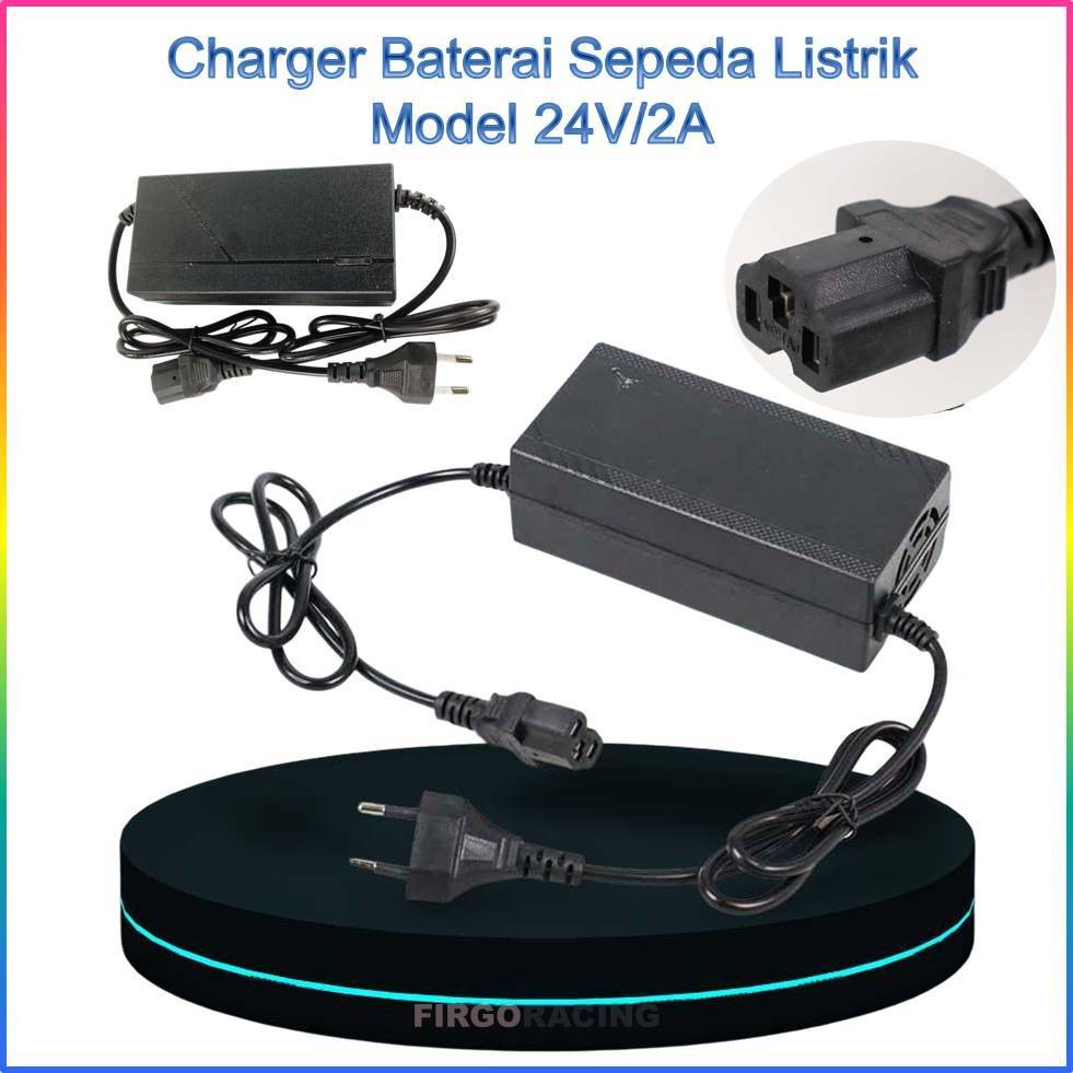 CHARGER SEPEDA LISTRIK MODEL 24V 2A SELIS SCOOTER LISTRIK 3 LUBANG
