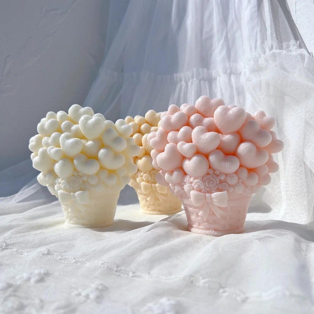

Basket Heart Balloon Candle Mold Gift idea Love Shape Silicone Mold Home Decor Wedding Gift