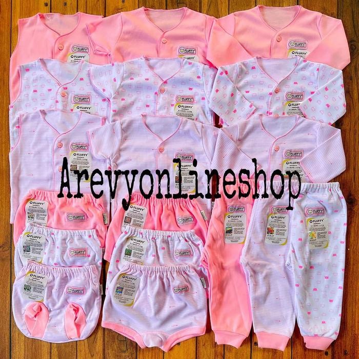 Paket Baju Bayi Newborn Fluffy / Gorillux / Nova Perlengkapan Bayi Baru Lahir & Kado Bayi arevyonlin
