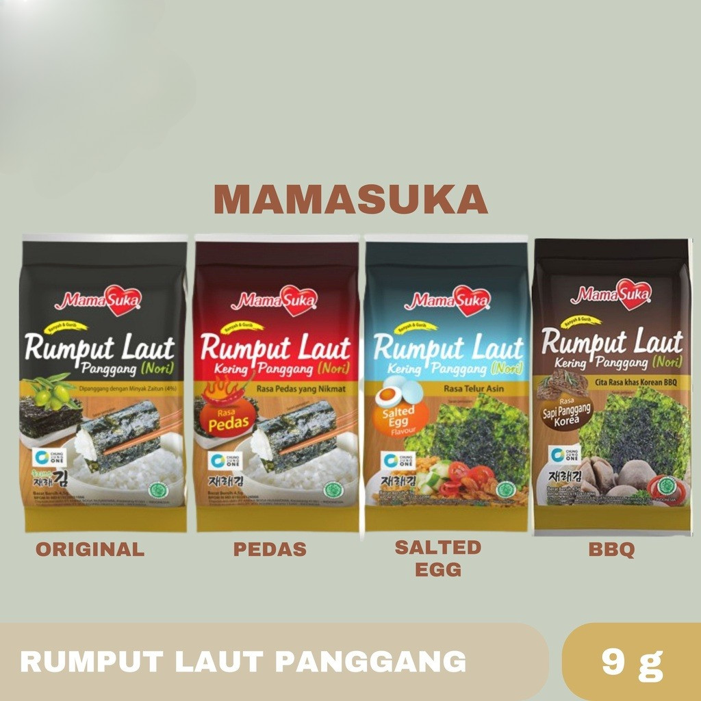 

Rumput Laut Panggang Mamasuka Original / Pedas / Salted Egg / BBQ