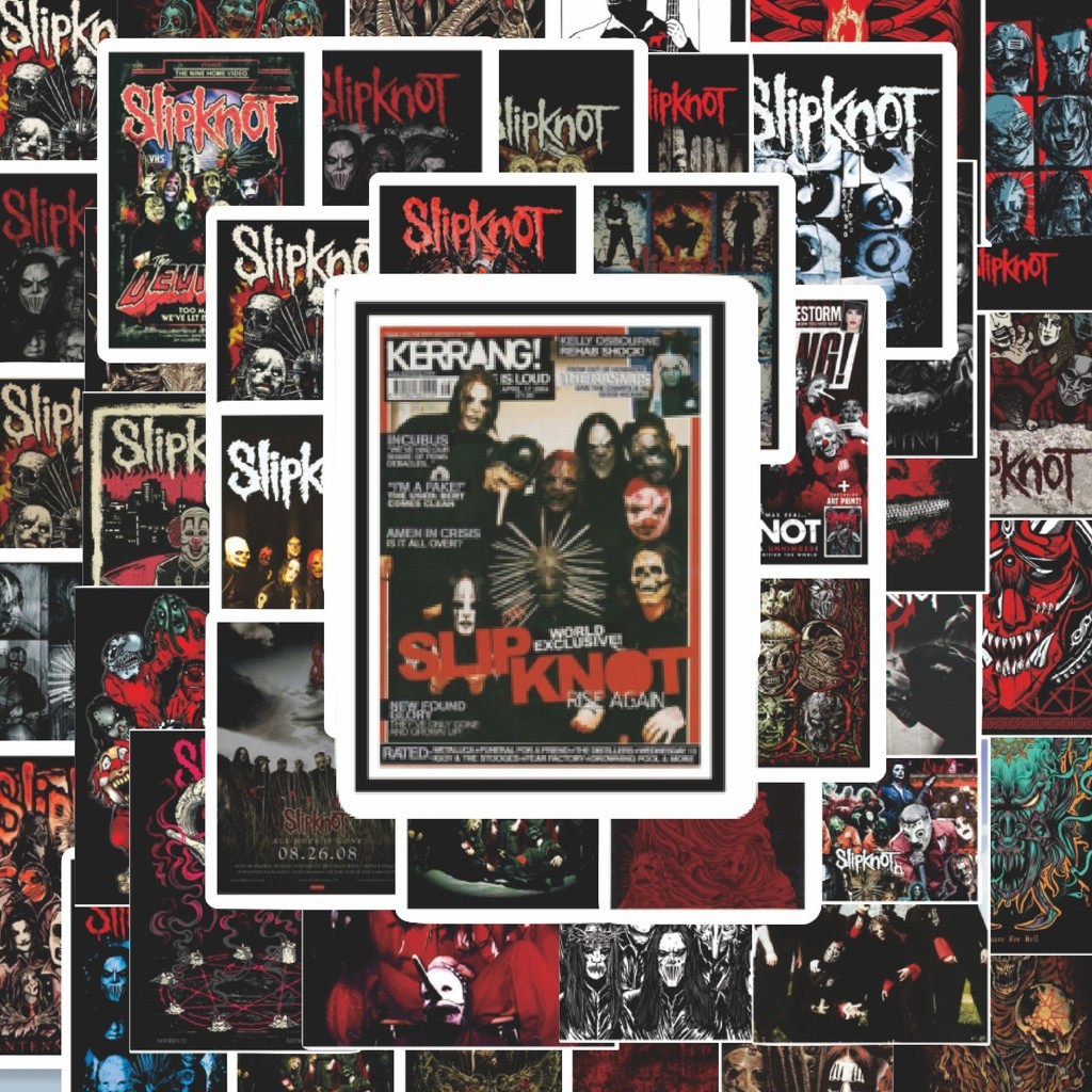 

100PCS Lucu Stiker Poster Slipknot Stiker Aesthetic Stiker Anti Air Stikers Berperekat Waterproof sticker decal buat Motor Helm Buku Journal Koper Casing HP Laptop Botol Minum Hadiah anak