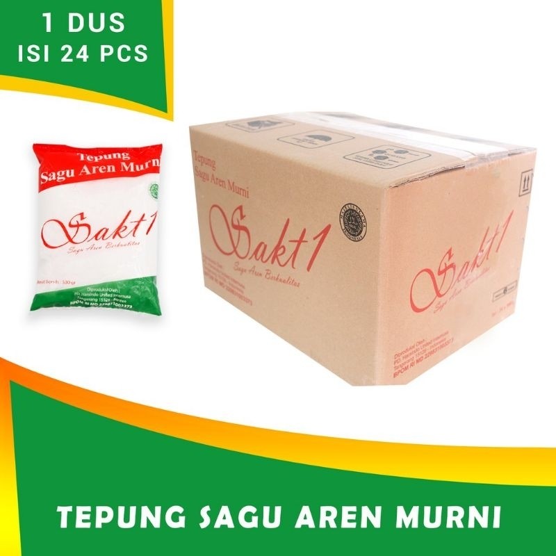 

Tepung sagu aren murni SAKTI 500GR halal. 1 Dus isi 24