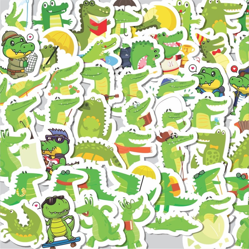 

Stiker Cutting Pack Sticker Hewan Buaya Isi 100Pcs Series Aesthetic Lucu Keren Untuk Koper Bahan Vynil