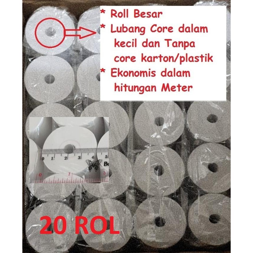 

Kertas Thermal 57 x 40 core 8MM Printer portable kasir bluetooth - 57*40Coreless