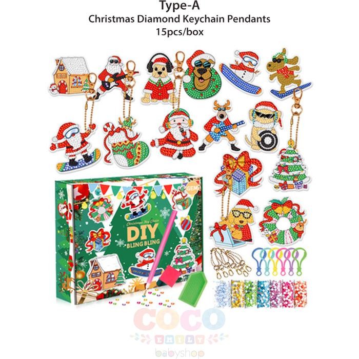 

saleHampers Christmas Xmas Hadiah Natal Mainan DIY Diamond Painting - Type-A 15pcsterlaris