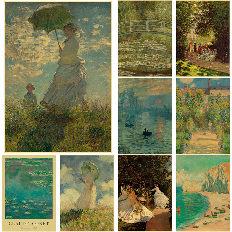

Claude Monet Artwork Poster Landscape Oil Painting Posters Prints Vintage Home Dining Room Art Picture Wall Decor Retro Painting