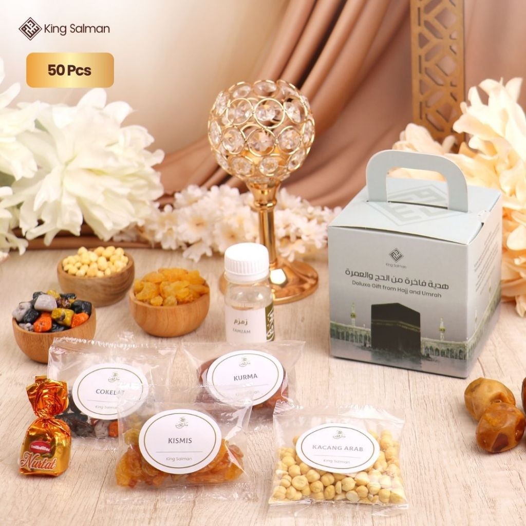 

King Salman - Oleh-Oleh Haji & Umroh SHAFA Grey 50 Pcs - Gable Box