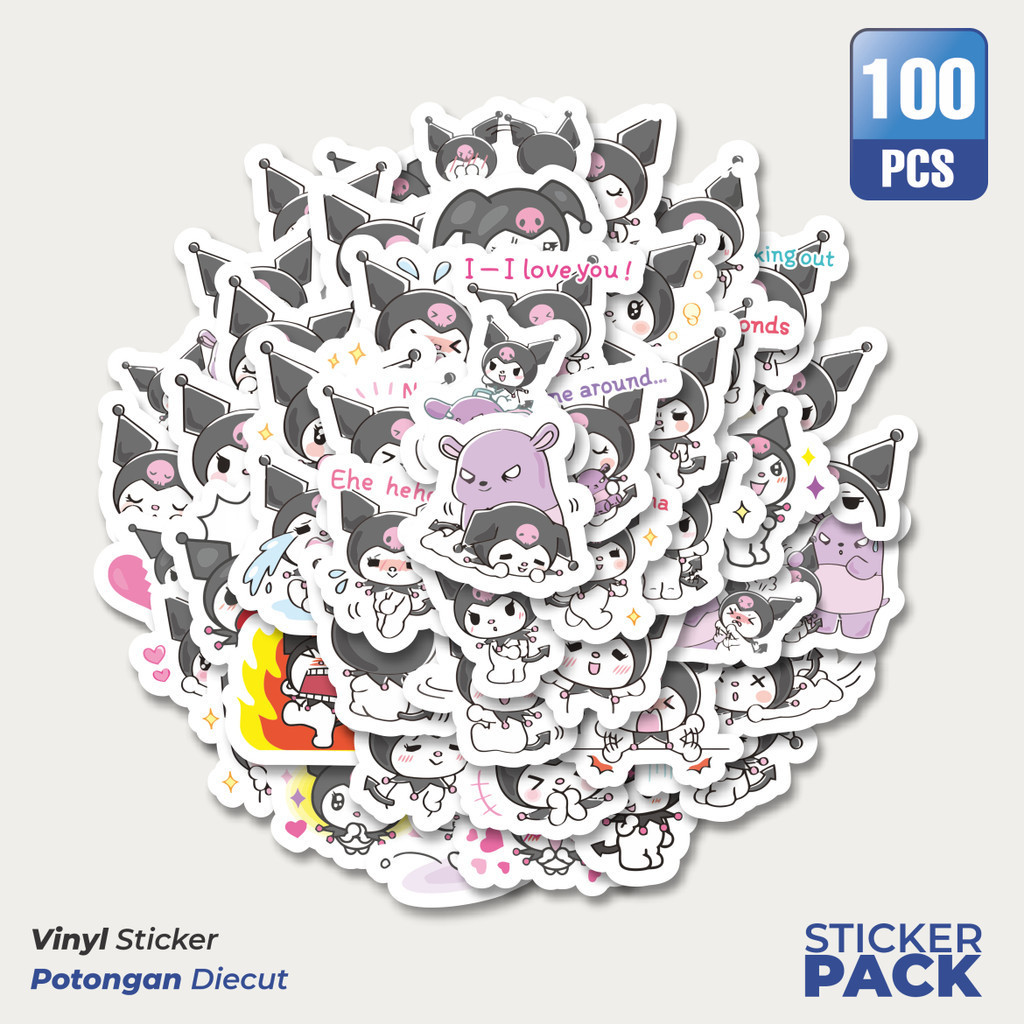 

Stiker Vinyl Stiker Kartun Kuromi Versi 2 Waterproof Aesthetic- Untuk Laptop, Motor, dan Helm - Paper Stationery Pack