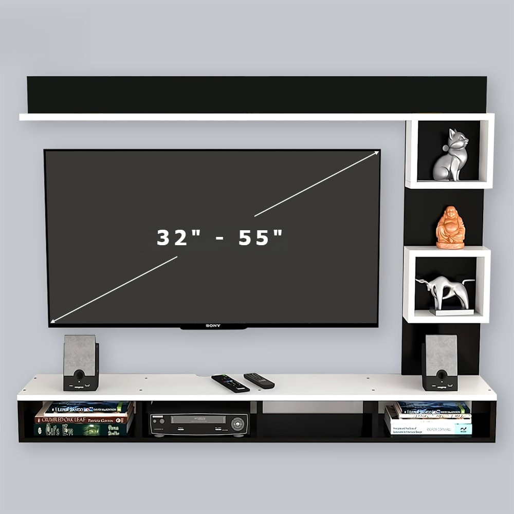 Rak TV Dinding 32-55 in Panjang 160 cm Meja TV Tempel Dinding Minimalis Backdrop TV