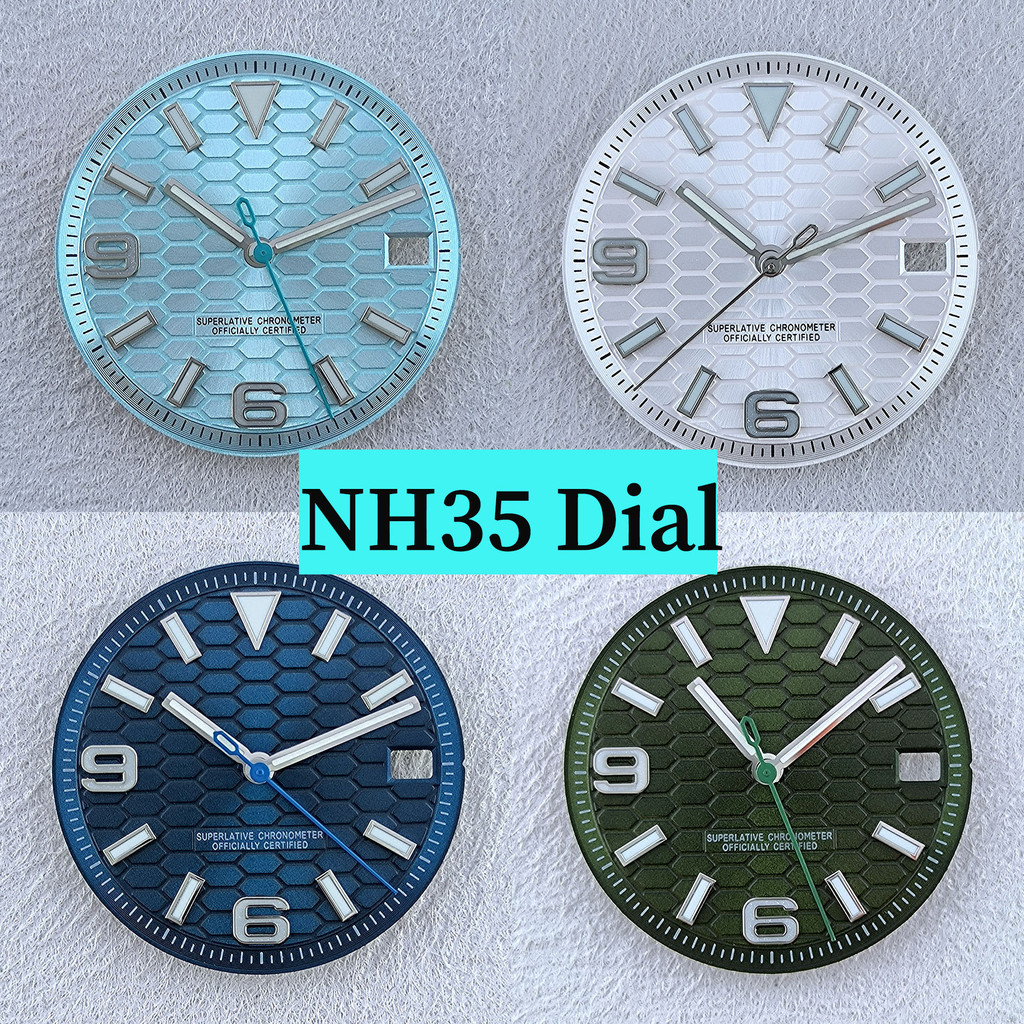 28.5mm NH35 dial 31mm watch dial Custom Logo dial Numberals dial Blue Luminous fit NH35 movement wat