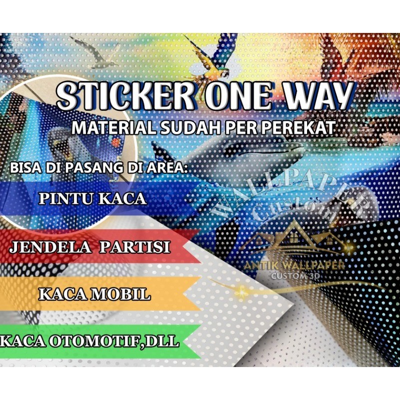 Sticker oneway custom 3D | sticker oneway request gambar | stiker oneway | sticker one way 3D | stic