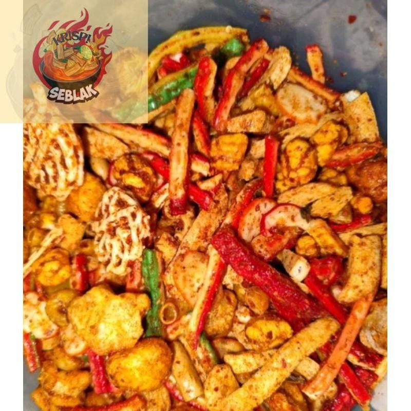 

Seblak krispi KERUPUK SEBLAK CAMPUR/SEBLAK MIX/JENGKOL/BETON/CIMOL/MAKRONI/PEDO KEMASAN 250GRAM