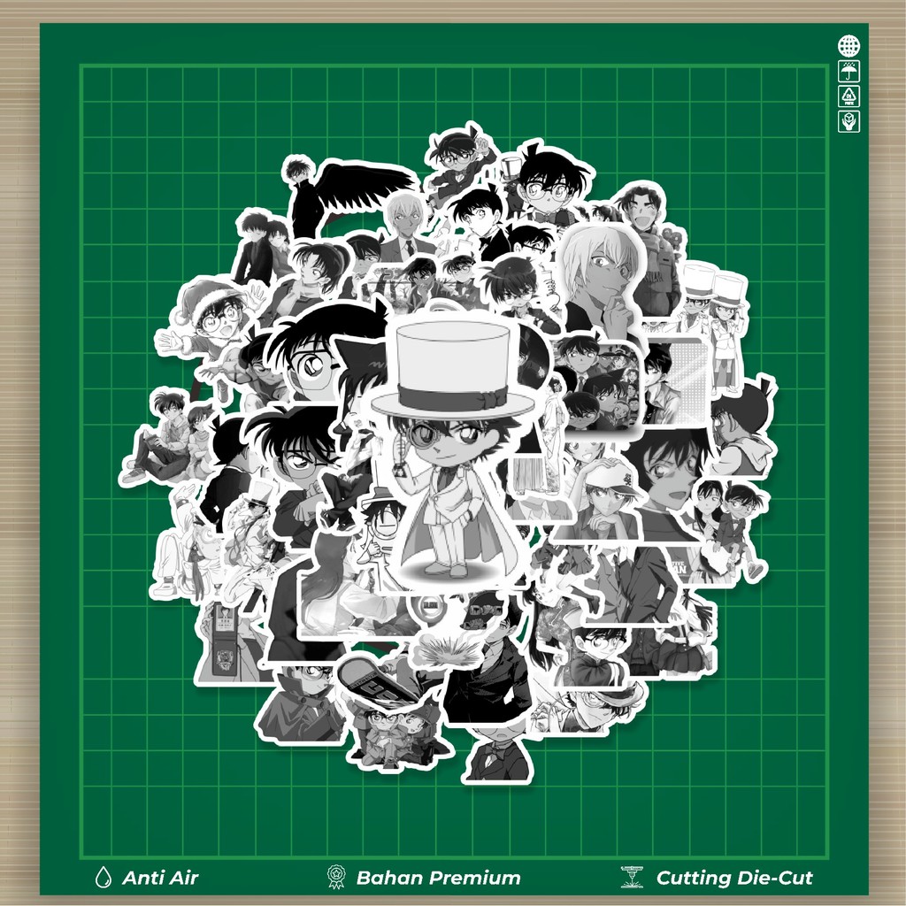 HOT 50 PCS STIKER Stiker Detective Conan ( Meitantei Conan ) Stiker Fashion Cars Decal Dingin Kartu 
