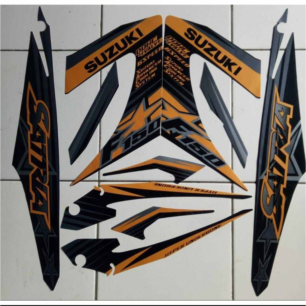 Striping Ori Suzuki Satria Fu facelift 2014 stiker bawaan satria F 150