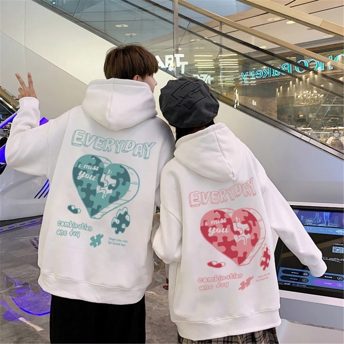 Hoodie Motif Love Everyday Hoodie Pasangan Couple Hoodie Couple Pria Wanita Wear Everyday Love