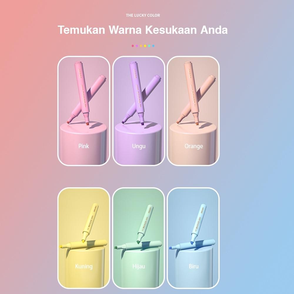 

Terbagus Deli Pen Highlighter Macaroon 6 Warna S605 Nyaman Digenggam