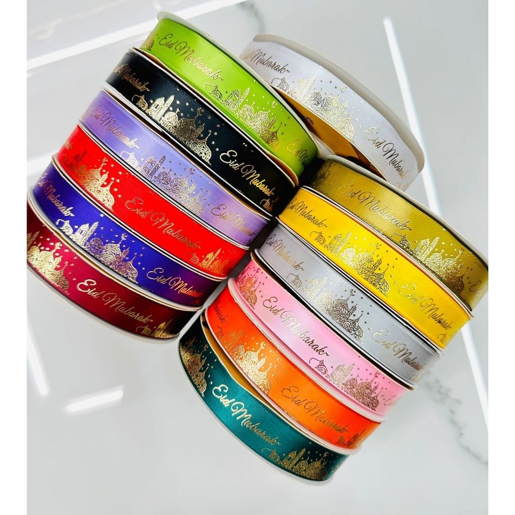 

HHS PITA EID MUBARAK/IDUL FITRI LEBARAN/PITA HAMPERS KADO HIASAN RIBBON - HARGA/ROLL