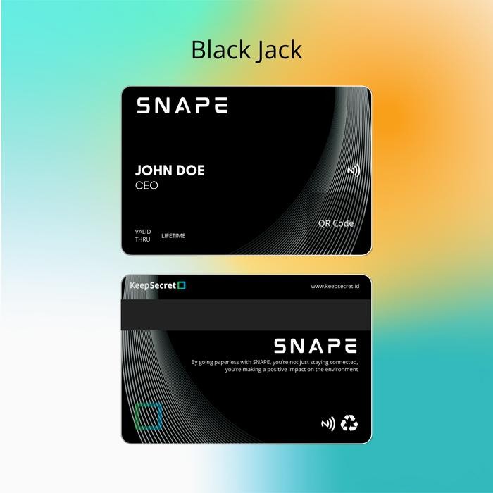 

E-Business Card / Kartu Nama Elektronik Dengan Fitur NFC dan QR Code - Black Jack, SNAPE Essential