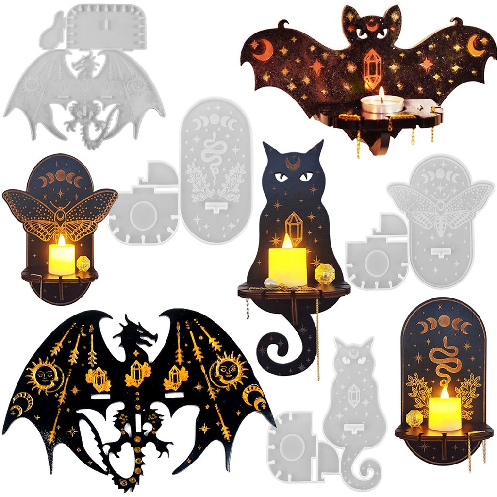 

Candle Holder Resin Mold Owl Wall Cloth Display Hanging Candle Holder Wall Decoration Hanging Candle Holder Silicone Mold Crafts