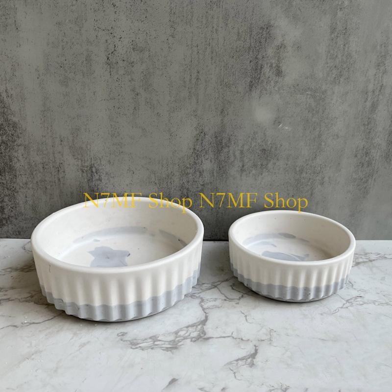 

N7MF Silicone Resin Flower Pot Molds DIY Stripe Mold Resin Casting Mold Silicone Resin Casting Mold to Make Mini Flower Pot