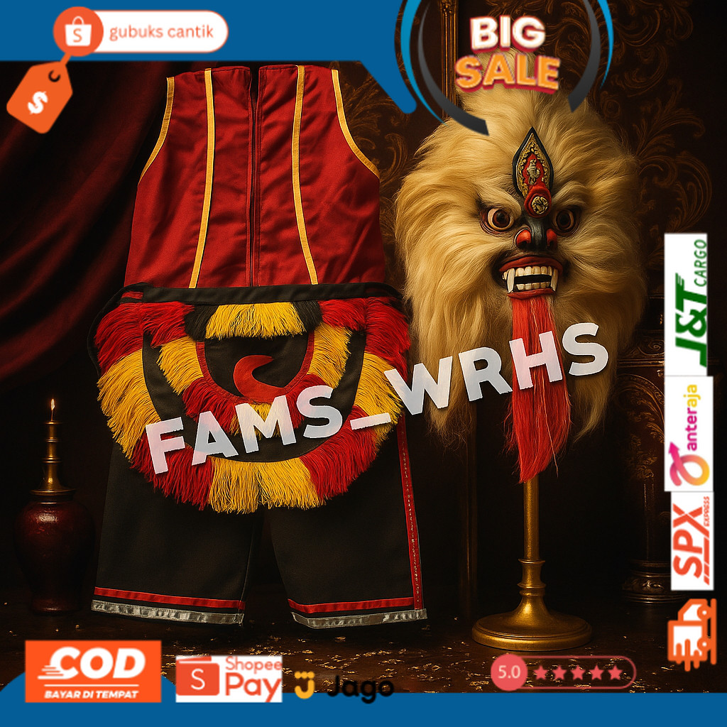 Baju Setelan Ganongan Anak Dewasa Celana Rompi Ganongan dan Jaranan gc