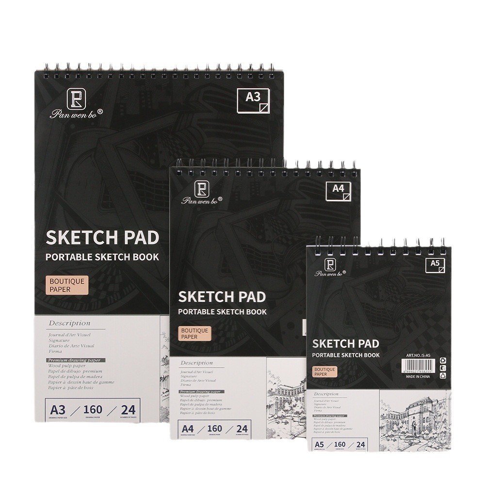 

Sketchbook Top Spiral Bound Sketch Pad, 24 Sheets Acid Free Paper(160gsm) , Professionals Painting Drawing Sketching Book