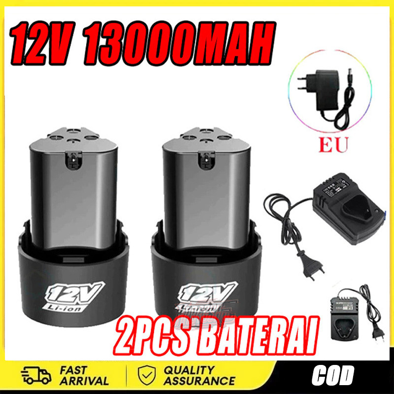 (Free Shipping)2PCS 1300mah Baterai Lithium 12V Alat Listrik Baterai Aksesori Bor Tangan Baterai Unt