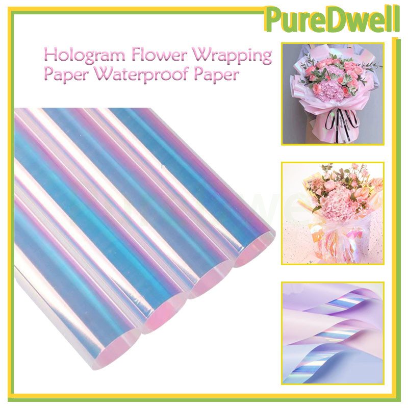 

Hologram Lembaran (58 x 58 Cm) Plastik Holographic Rainbow Transparent Pelangi Kertas Bunga Wrapping Paper